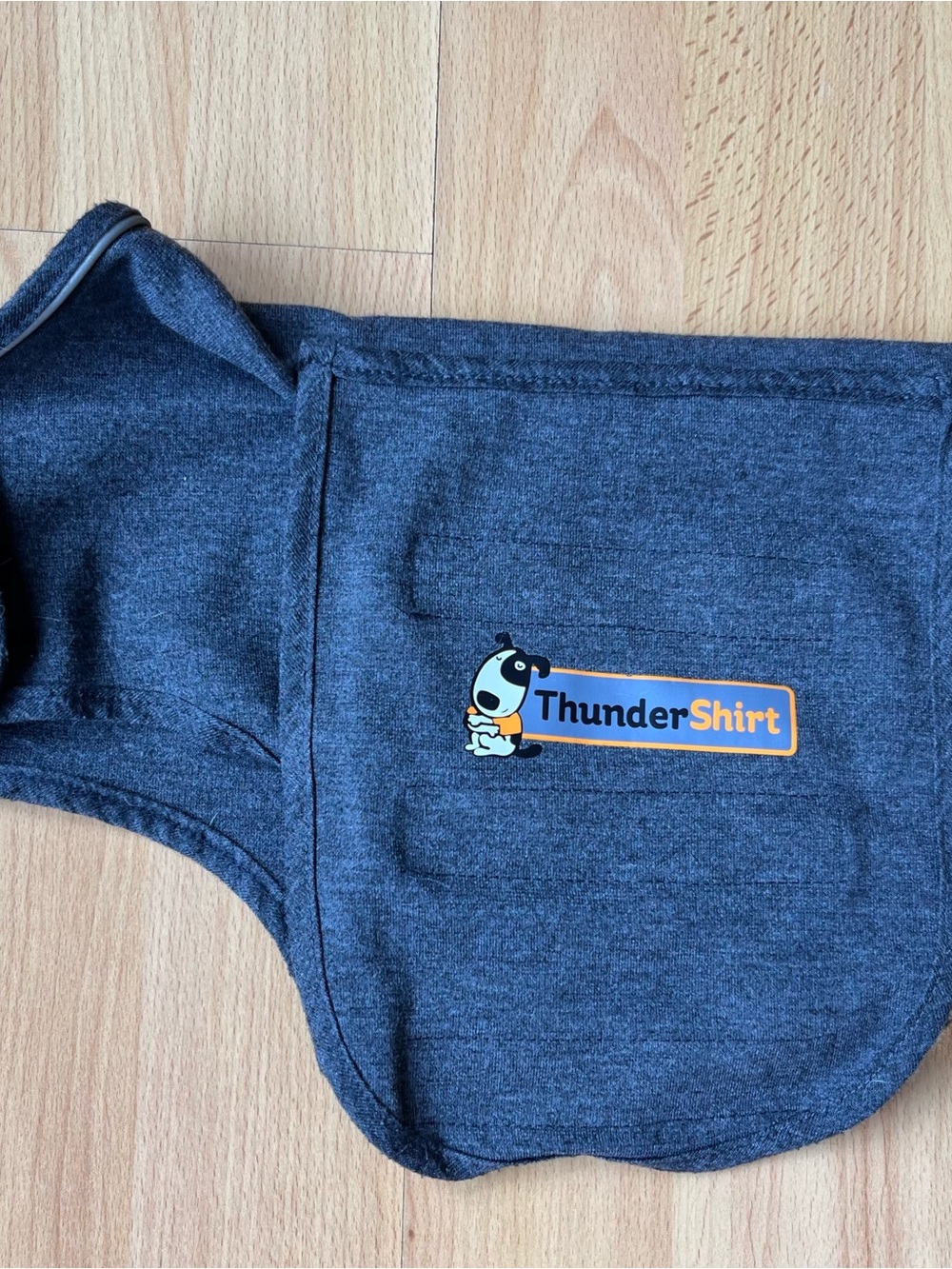 Small Thundershirt Dark Heather Gray Calming Dog Jacket with Logo